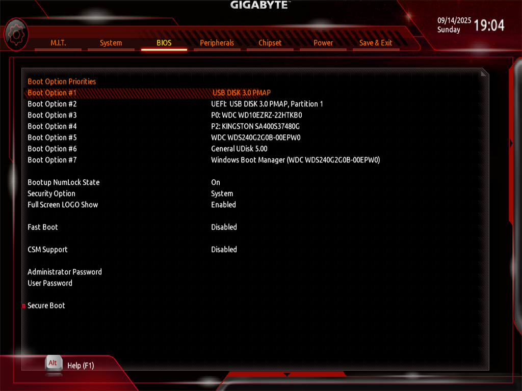 Выбор флешки в качестве загрузочного устройства в UEFI