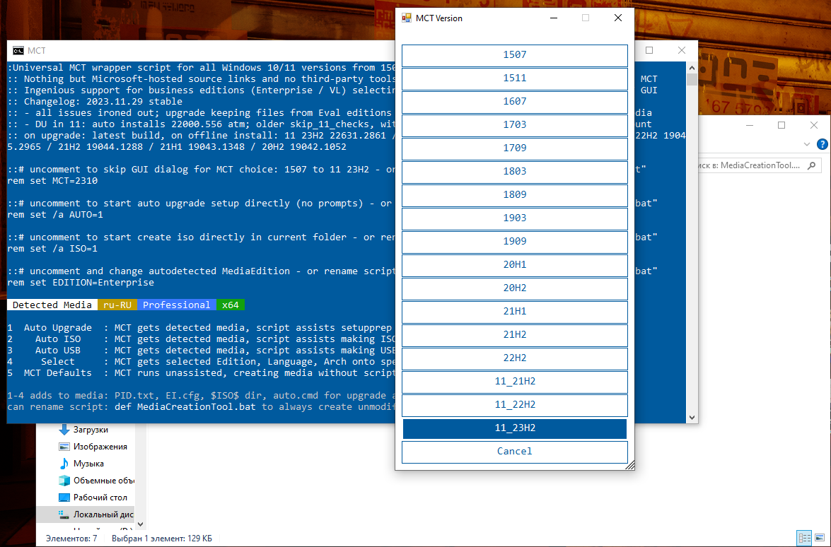 Запущенный скрипт